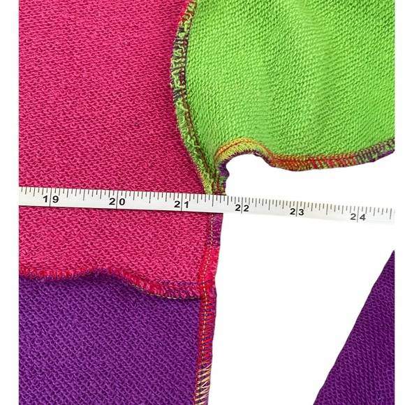 Lisa frank patch long sleeve top rainbow French terry top